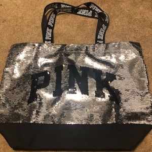 PINK Victoria’s Secret Sequin Logo Tote Bag